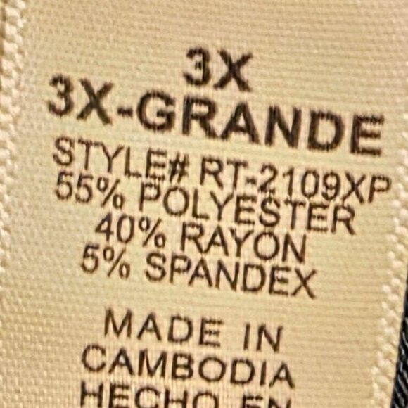 Navy Zenana Premium V-Neck T-Shirt - Sz 3X - Picture 4 of 4